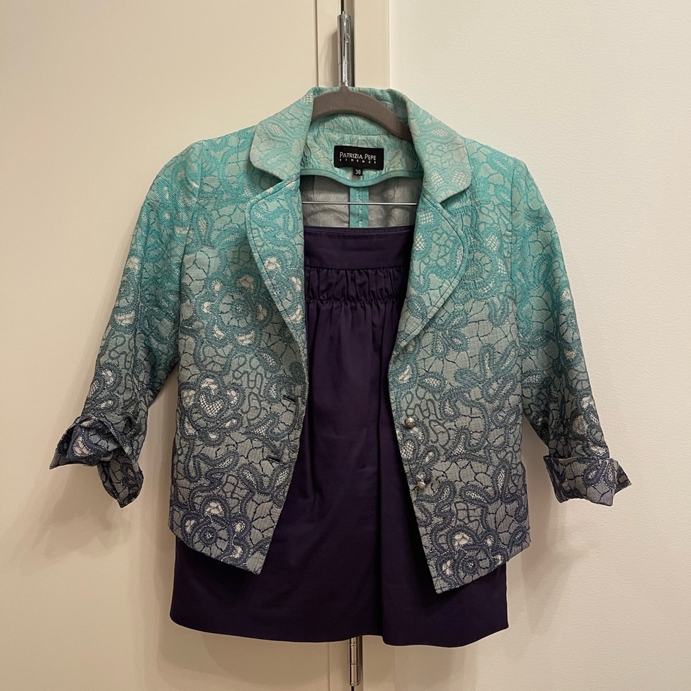 Patrizia Pepe cropped Jacquard belted jacket IT38